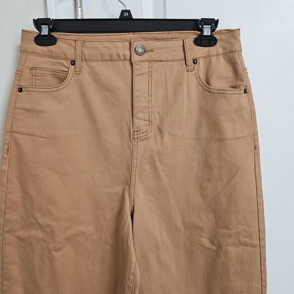NWT Mud Pie Crawford Wide Leg Cropped Jeans Women's XL (32x26) Burnt Orange - Picture 6 of 11